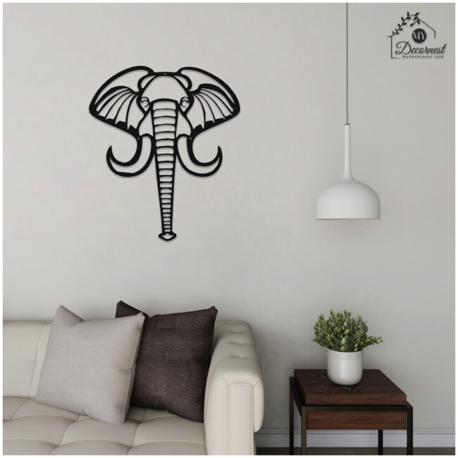 Elephant Face Wall Metal Art | Majestic & Artistic Design | Unique Home Décor | Easy to Mount