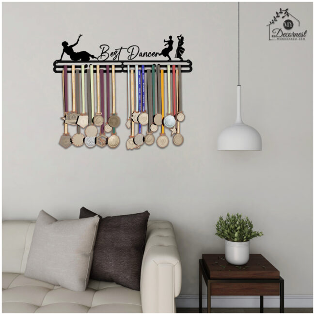 Best Dancer Medal Hanger | Hangs Up to 60 Medals | Sports Medal Wall Display | Medal Holder | Black Glossy Finish Medal