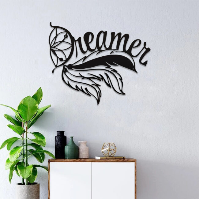 Dreamer Wall Metal Art | Motivational Silhouette Design | Perfect for Creative Spaces | Easy Installation