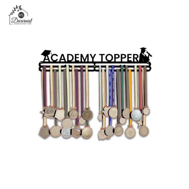 Academy Topper Medal Hanger | Hangs Up to 60 Medals | Sports Medal Wall Display | Medal Holder | Black Glossy Finish Medal - Image 2