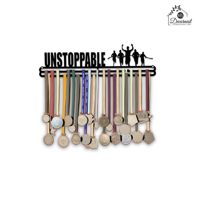 Unstoppable Medal Hanger | Hangs Up to 60 Medals | Sports Medal Wall Display | Medal Holder | Black Glossy Finish Medal - Image 2