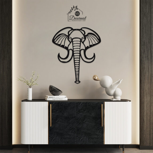 Elephant Face Wall Metal Art | Majestic & Artistic Design | Unique Home Décor | Easy to Mount - Image 3