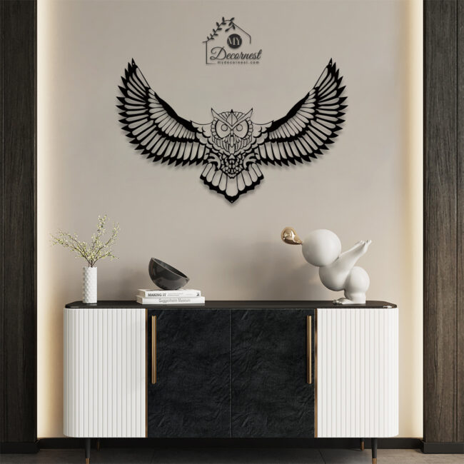 Owl Wall Metal Art | Wisdom-Inspired Artwork | Premium Metal Craft | Perfect for Home & Office - Image 3