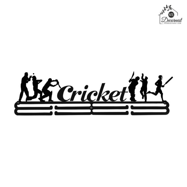 Cricket Medal Hanger | Hangs Up to 60 Medals | Sports Medal Wall Display | Medal Holder | Black Glossy Finish Medal - Image 5