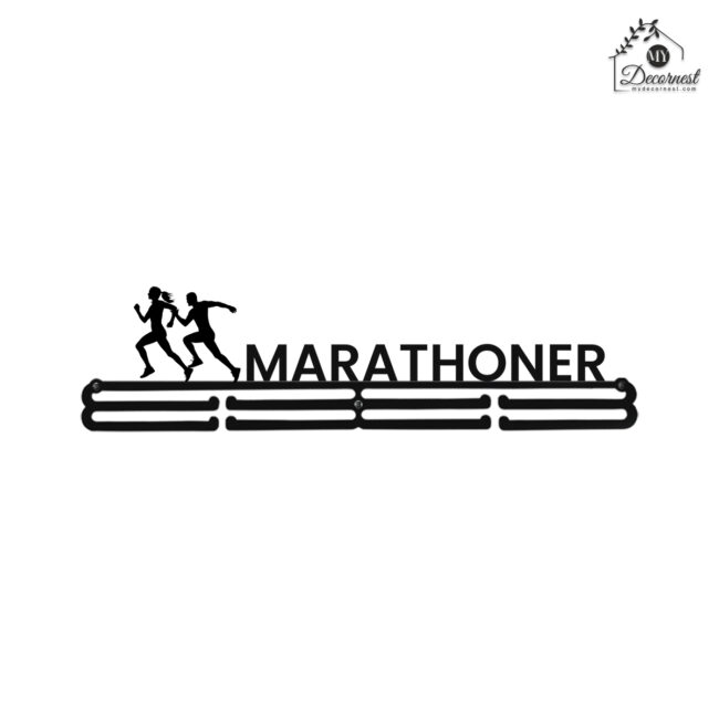 Marathoner Medal Hanger | Hangs Up to 60 Medals | Sports Medal Wall Display | Medal Holder | Black Glossy Finish Medal - Image 3