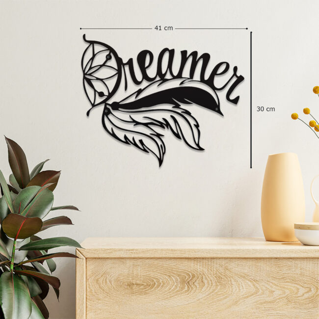 Dreamer Wall Metal Art | Motivational Silhouette Design | Perfect for Creative Spaces | Easy Installation - Image 4