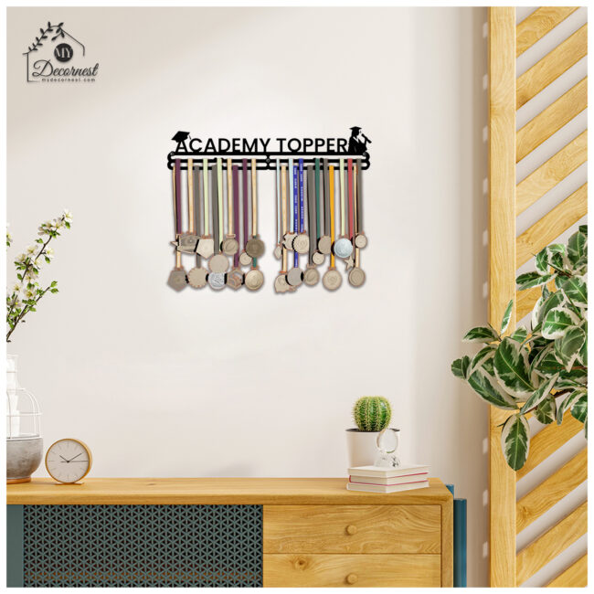 Academy Topper Medal Hanger | Hangs Up to 60 Medals | Sports Medal Wall Display | Medal Holder | Black Glossy Finish Medal - Image 5