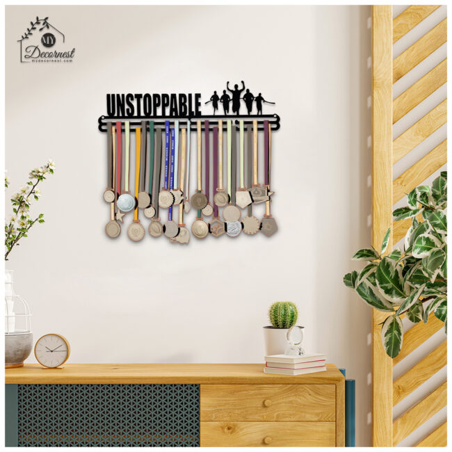 Unstoppable Medal Hanger | Hangs Up to 60 Medals | Sports Medal Wall Display | Medal Holder | Black Glossy Finish Medal - Image 5