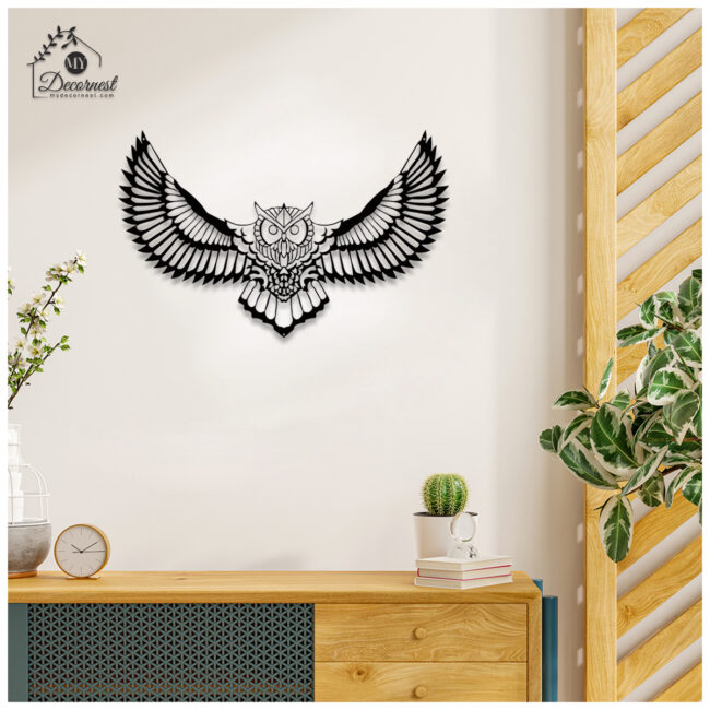 Owl Wall Metal Art | Wisdom-Inspired Artwork | Premium Metal Craft | Perfect for Home & Office - Image 4