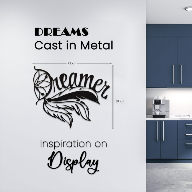 Dreamer Wall Metal Art | Motivational Silhouette Design | Perfect for Creative Spaces | Easy Installation - Image 3