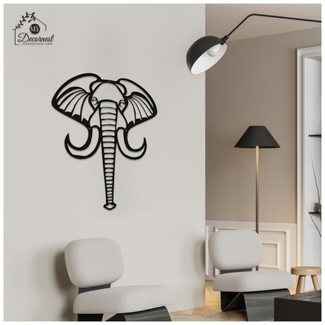 Elephant Face Wall Metal Art | Majestic & Artistic Design | Unique Home Décor | Easy to Mount - Image 5