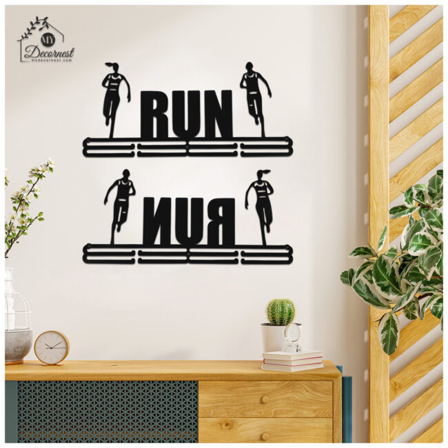 Run Medal Hanger | Hangs Up to 60 Medals | Sports Medal Wall Display | Medal Holder | Black Glossy Finish Medal - Image 6