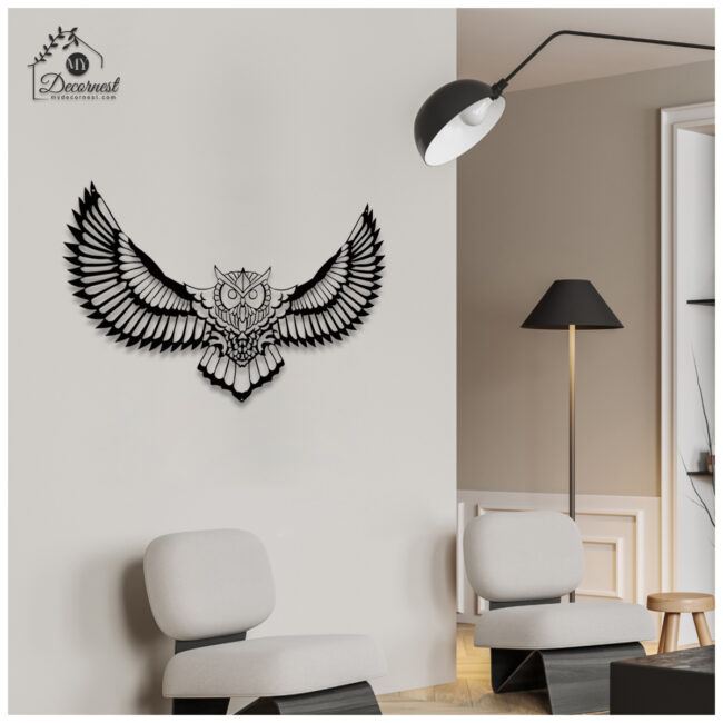 Owl Wall Metal Art | Wisdom-Inspired Artwork | Premium Metal Craft | Perfect for Home & Office - Image 5