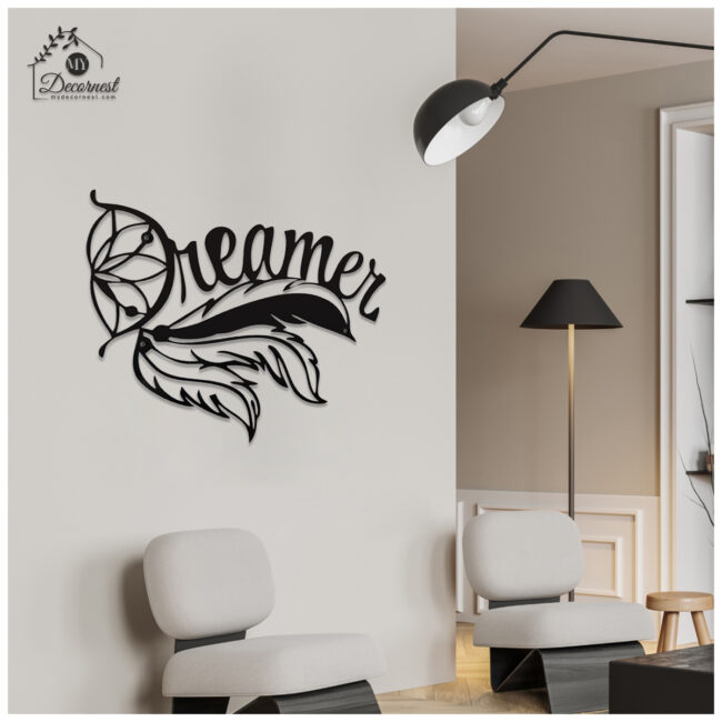 Dreamer Wall Metal Art | Motivational Silhouette Design | Perfect for Creative Spaces | Easy Installation - Image 5