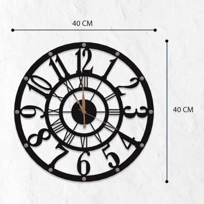 Roman One Metal Wall Clock | Modern Premium | Living Room Bedroom | Home Decor | Analog 40 cm - Image 6