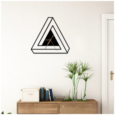 Classic Triangle Metal Wall Clock | Modern Premium | Living Room Bedroom | Home Decor | Analog 40 cm