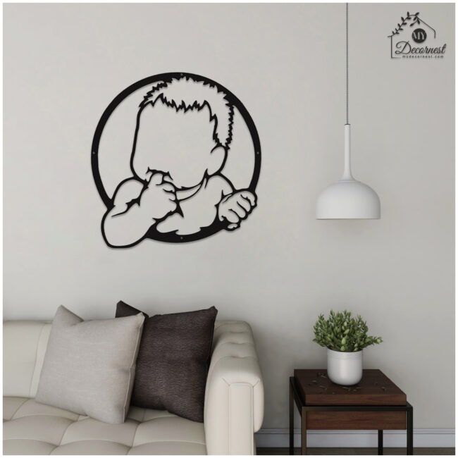 Baby Face Metal Art | Adorable & Artistic Design | Unique Home & Nursery Décor | Easy Installation