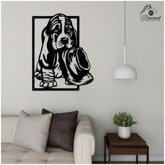 Dog with Hat Metal Art | Stylish & Fun Design | Unique Wall Décor | Easy to Hang