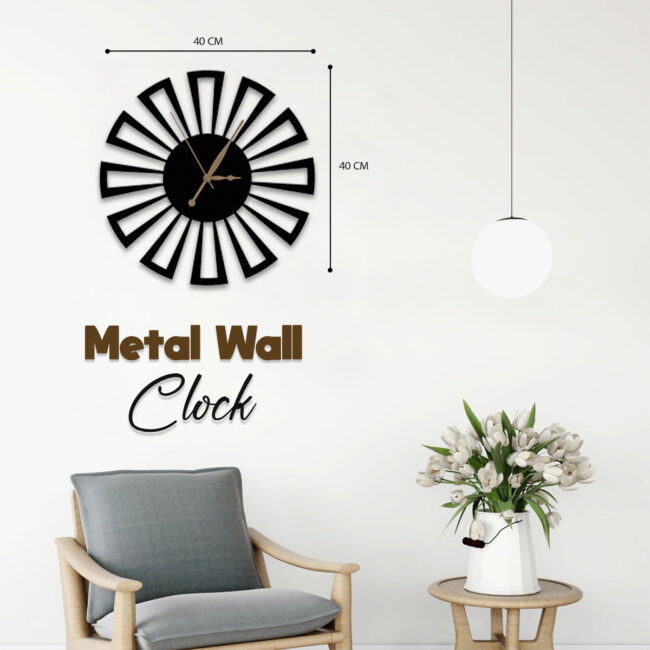 Flower Metal Wall Clock | Modern Premium | Living Room Bedroom | Home Decor | Analog 40 cm - Image 2