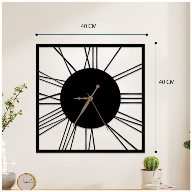 Classic Square Metal Wall Clock | Modern Premium | Living Room Bedroom | Home Decor | Analog 40 cm - Image 4