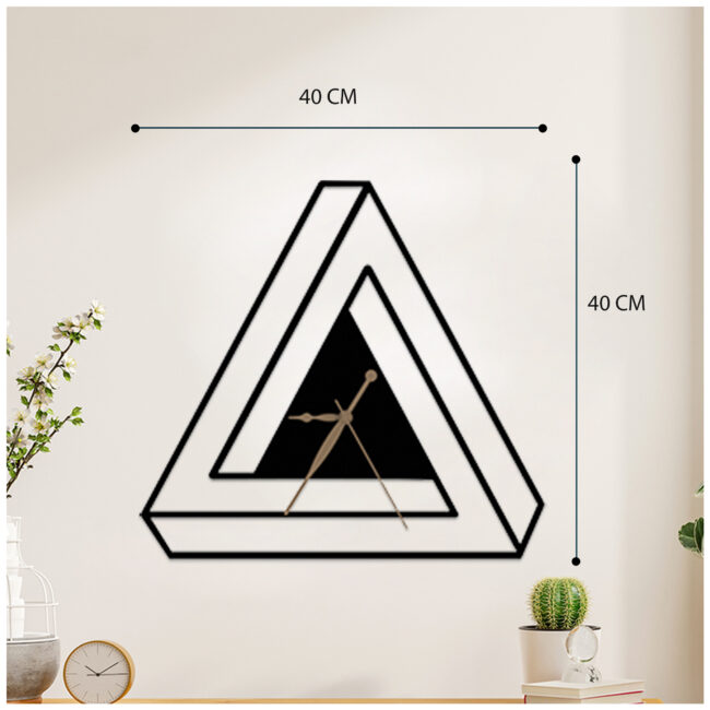 Classic Triangle Metal Wall Clock | Modern Premium | Living Room Bedroom | Home Decor | Analog 40 cm - Image 4