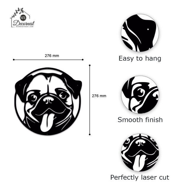 Puppy Face Metal Art | Cute & Lively Design | Perfect for Pet Lovers | Easy Installation - Image 2